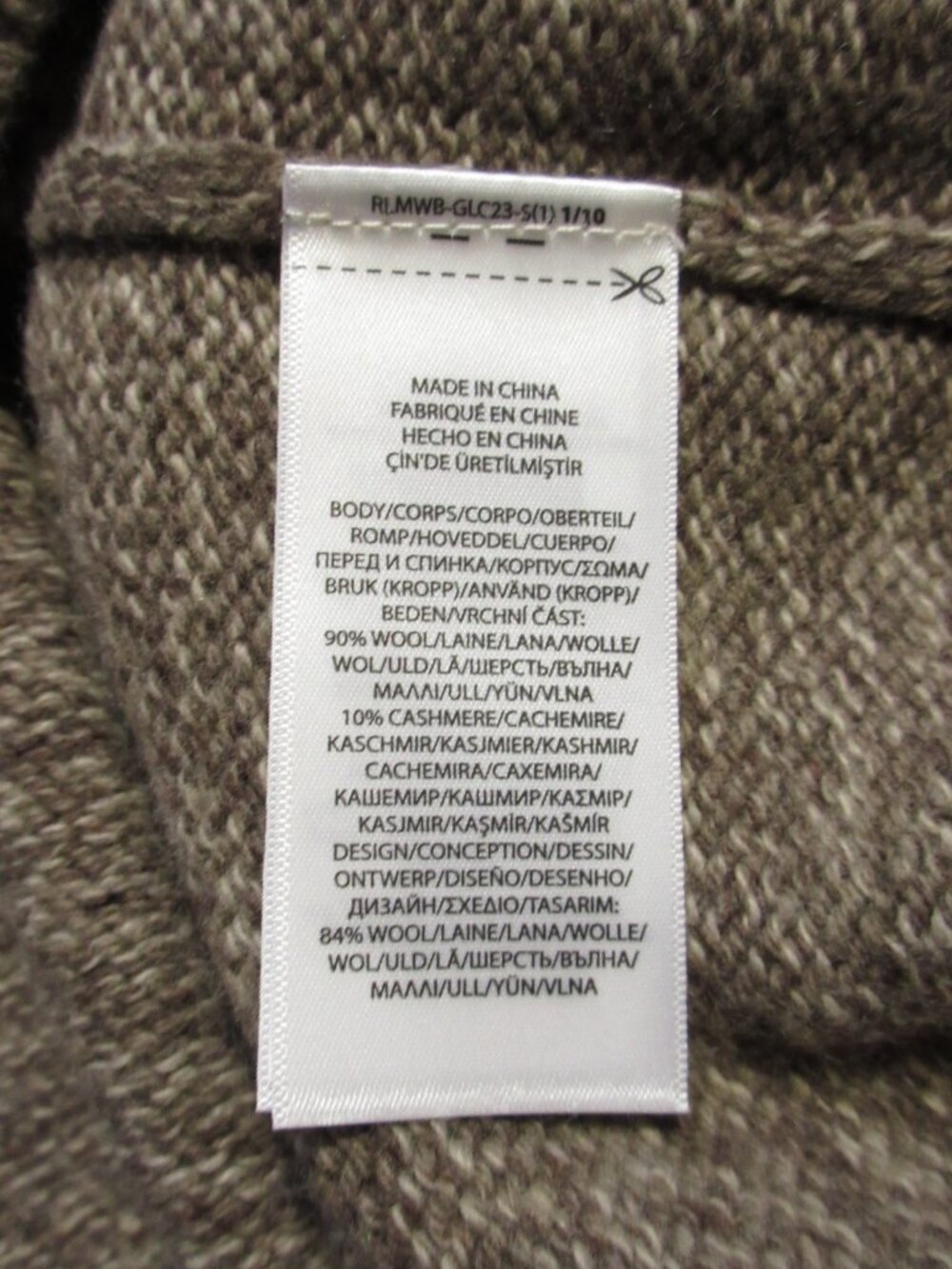 NWT Polo Ralph Lauren Women's Polo Bear in Brown Multi Wool-Blend Knit Hoodie L - Picture 8 of 9